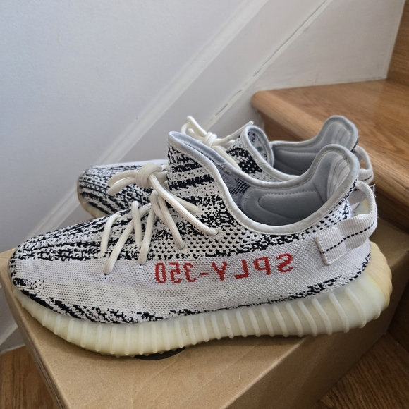 Adidas Men Black and White Yeezy Sneakers